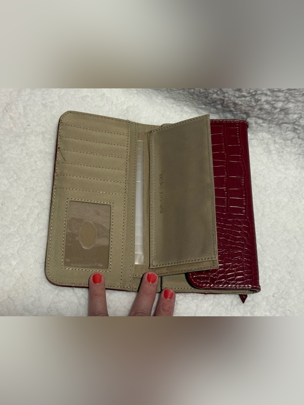 Crazy Horse by Liz Claiborne Burgundy Croc-Embossed Wallet - Picture 6 of 9